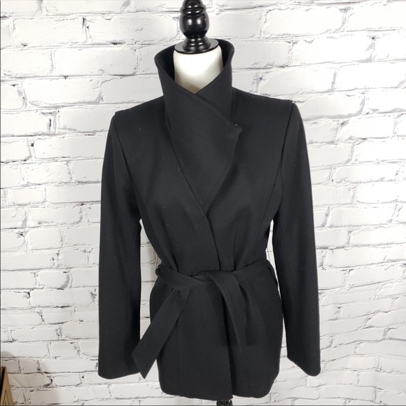 Babaton Spencer Black Wool and Cashmere Coat - Picture 2 of 6